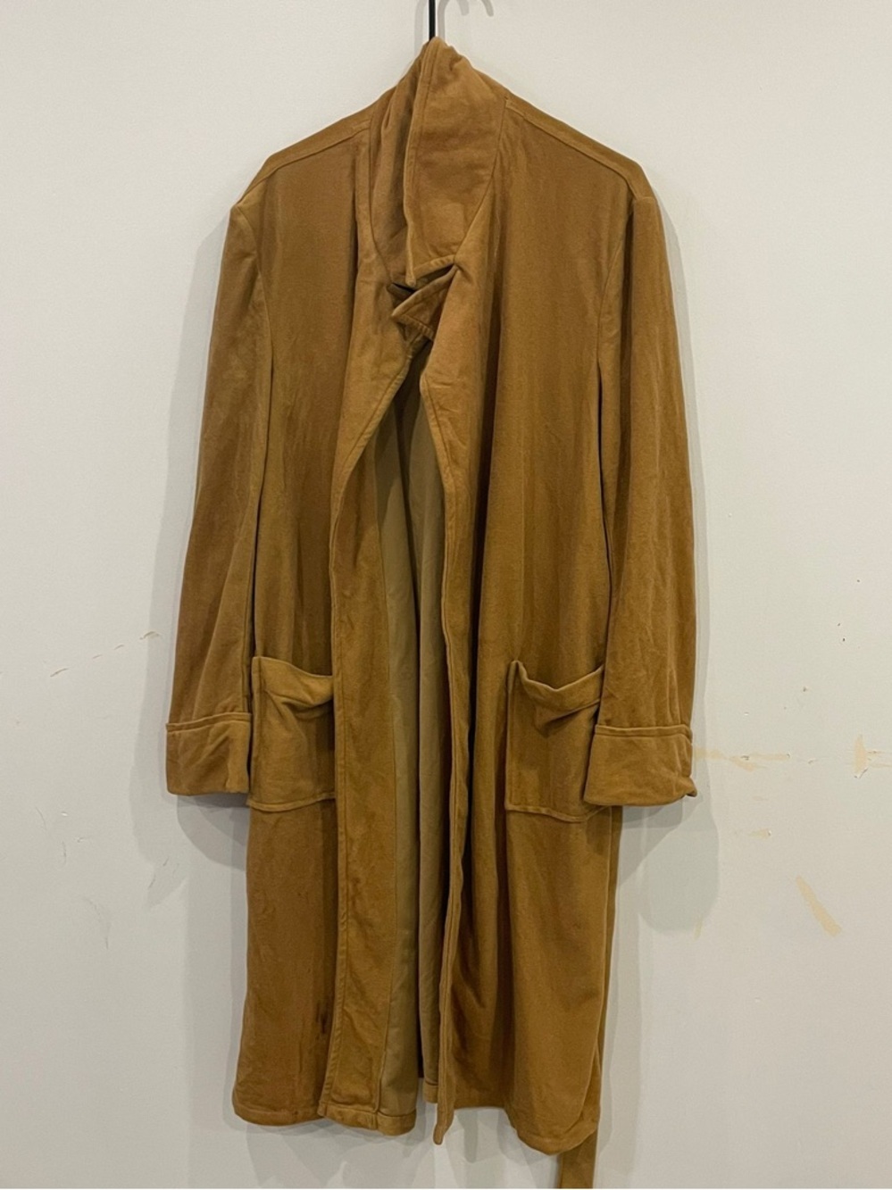 Women’s Camel Velour Tie Waist Bathrobe Robe XL - Picture 2 of 7